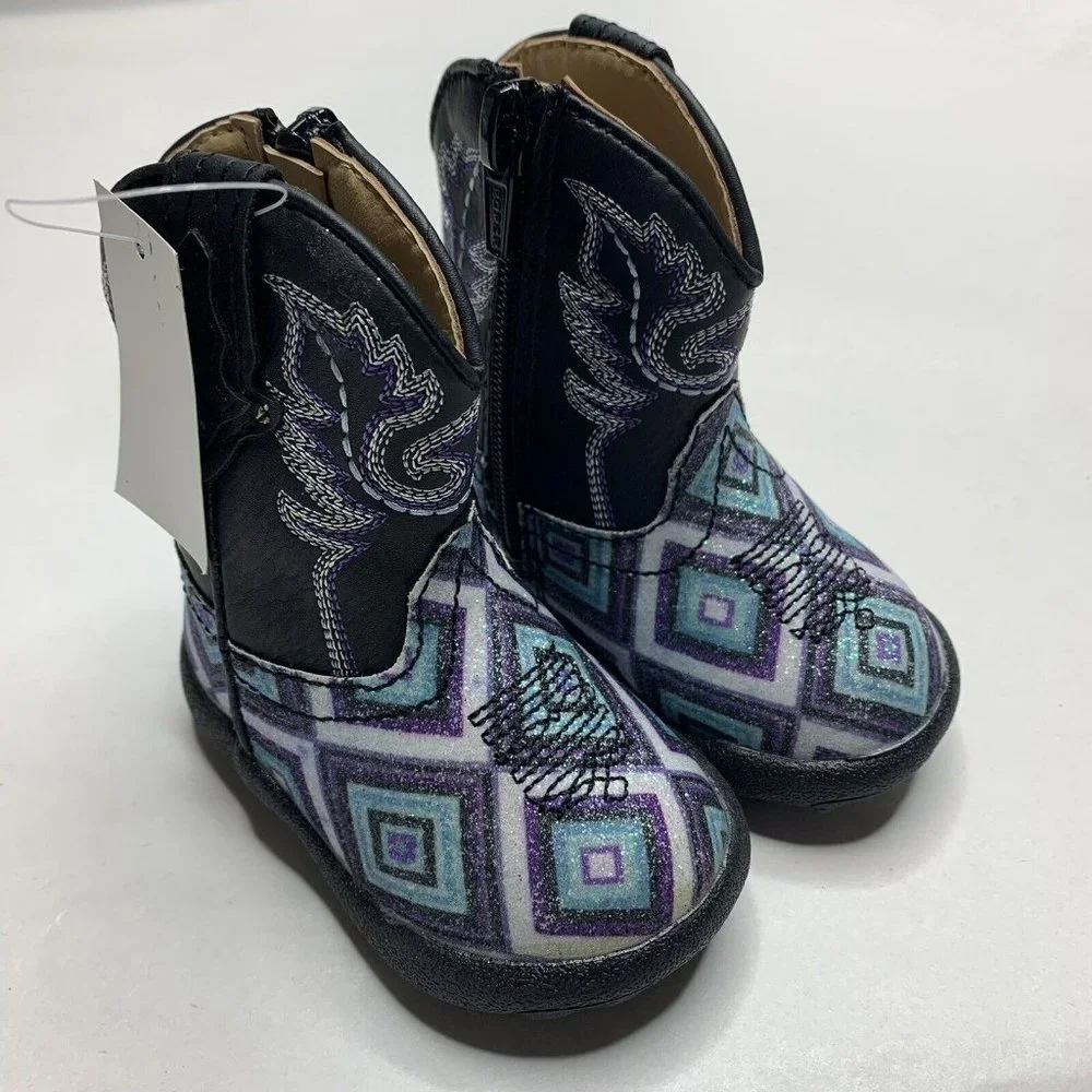 Roper Geometric Glitter Cowboy Western Boots